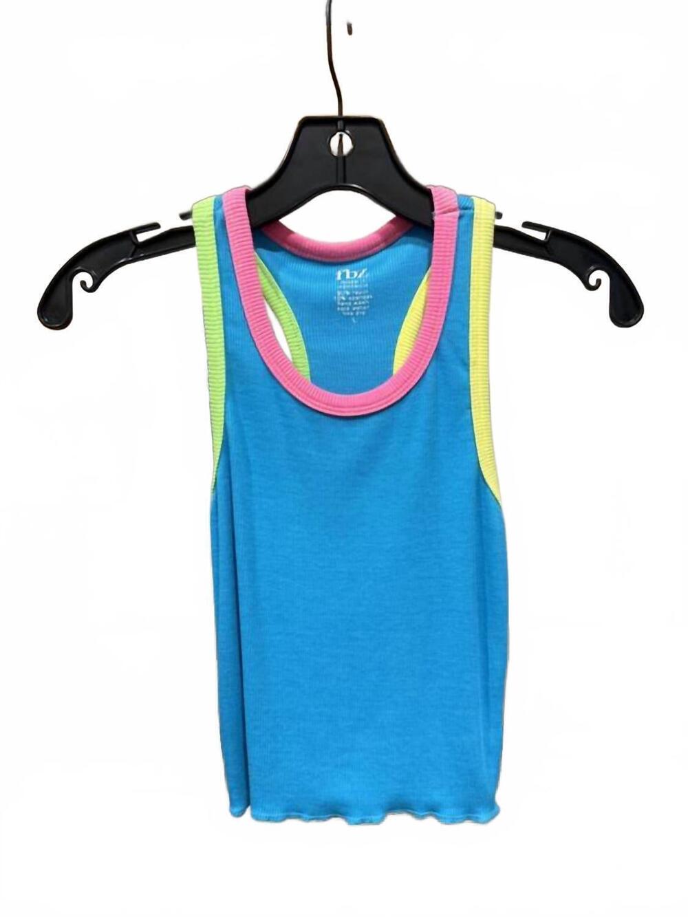 NEW FLOWERS BY ZOE kid's color block tank top in multicolor